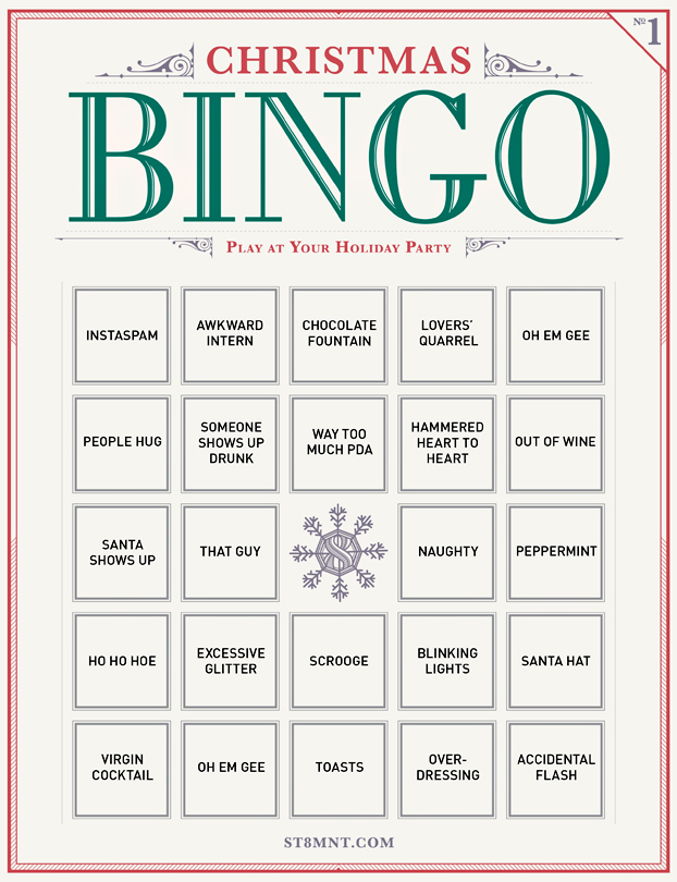 Free Printable Holiday Bingo ST8MNT BRAND AGENCY