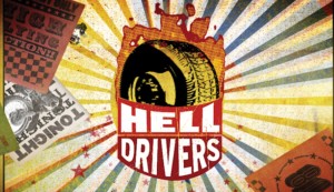 End Tag from Nashville, TN based CMT's Hell Drivers TV Series intro video designed and animated by Nashville's ST8MNT employing japanese sunburst, halftoned tire fires and event posters