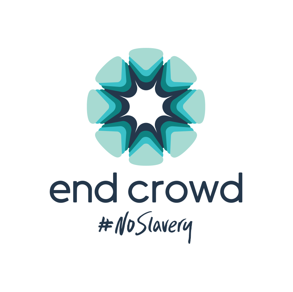 Full color logo and identity for End Crowd #noslavery on the ST8MNT logo page