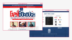 Desktop Home page website design for Live Nation FarmBorough Festival in New York City, New York.