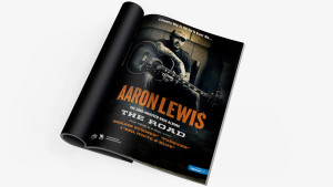 Country Weekly magazine print advertisement full page design for Aaron Lewis The Road marketing campaign