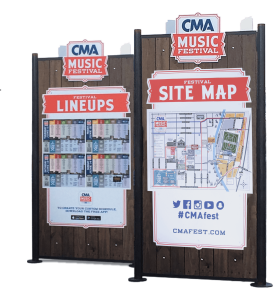 Sign and schedule design photo for CMA Music Festival in Nashville, Tennesse