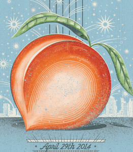 Detail image of Georgia Peach and skyline for Lady Antebellum poster design