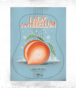 Full Custom Poster for Lady Antebellum Augusta, Georgia Concert in 2014