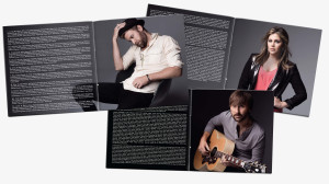 Album packaging booklet spreads featuring each member of the band and type for Lady Antebellum 747