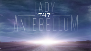Logo for 747 album and treated background runway image for Lady Antebellum