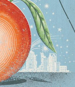 Detail image of Peach and Augusta, Georgia Skyline for Lady Antebellum poster design