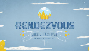 Full logo and branding elements background illustration for Rendezous Music Festival in Beaver Creek, Colorado
