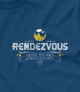 T shirt merchandise front design for Rendezvous Music Festival in Beaver Creek, Colorado