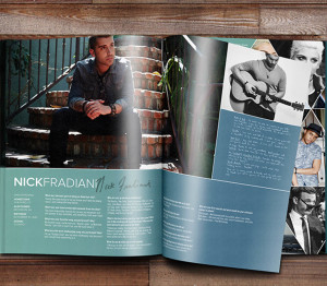Nick Fradiani spread design for 2015 American Idol tour book in Los Angeles, California.