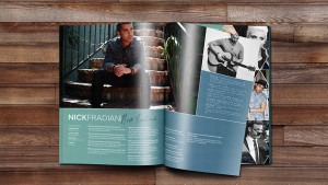 Nick Fradiani spread design for 2015 American Idol tour book in Los Angeles, California.