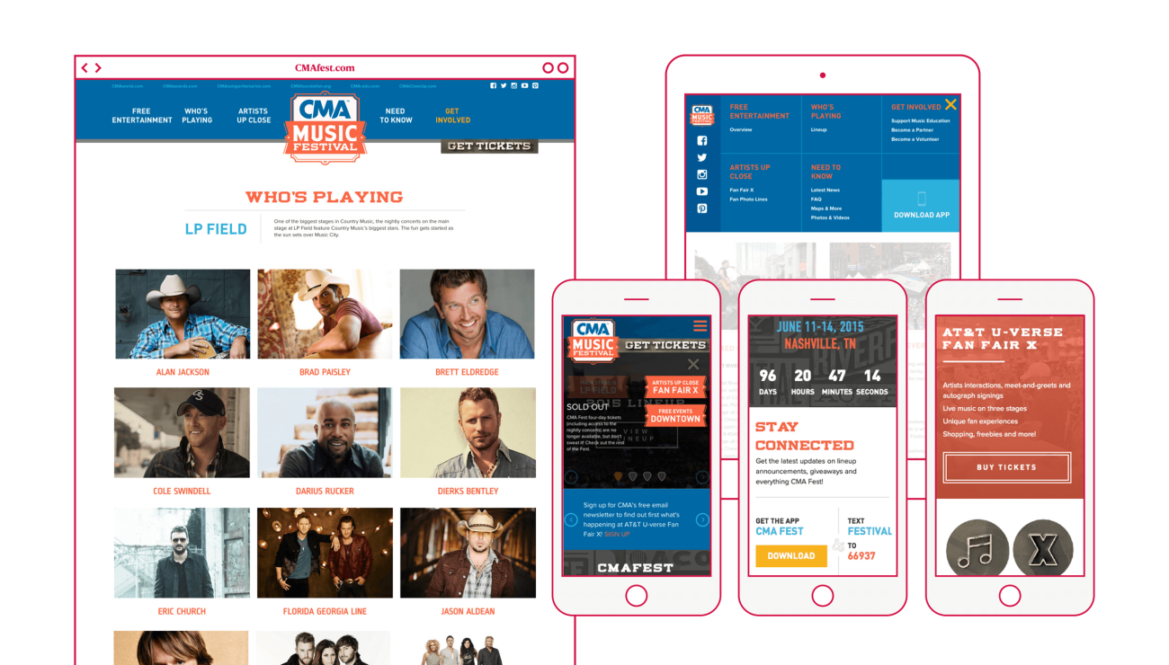 CMA Fest Line Up Page Design - ST8MNT BRAND AGENCY