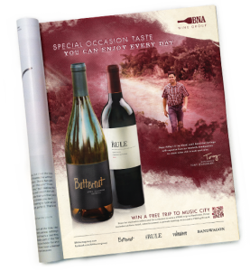 Magazine advertisement for BNA Wine Group, Napa, California