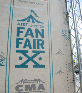 Fan Fair X logo and stage logo and outdoor signage at CMA Music Festival