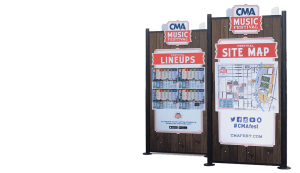 Sign and schedule design photo for CMA Music Festival in Nashville, Tennesse