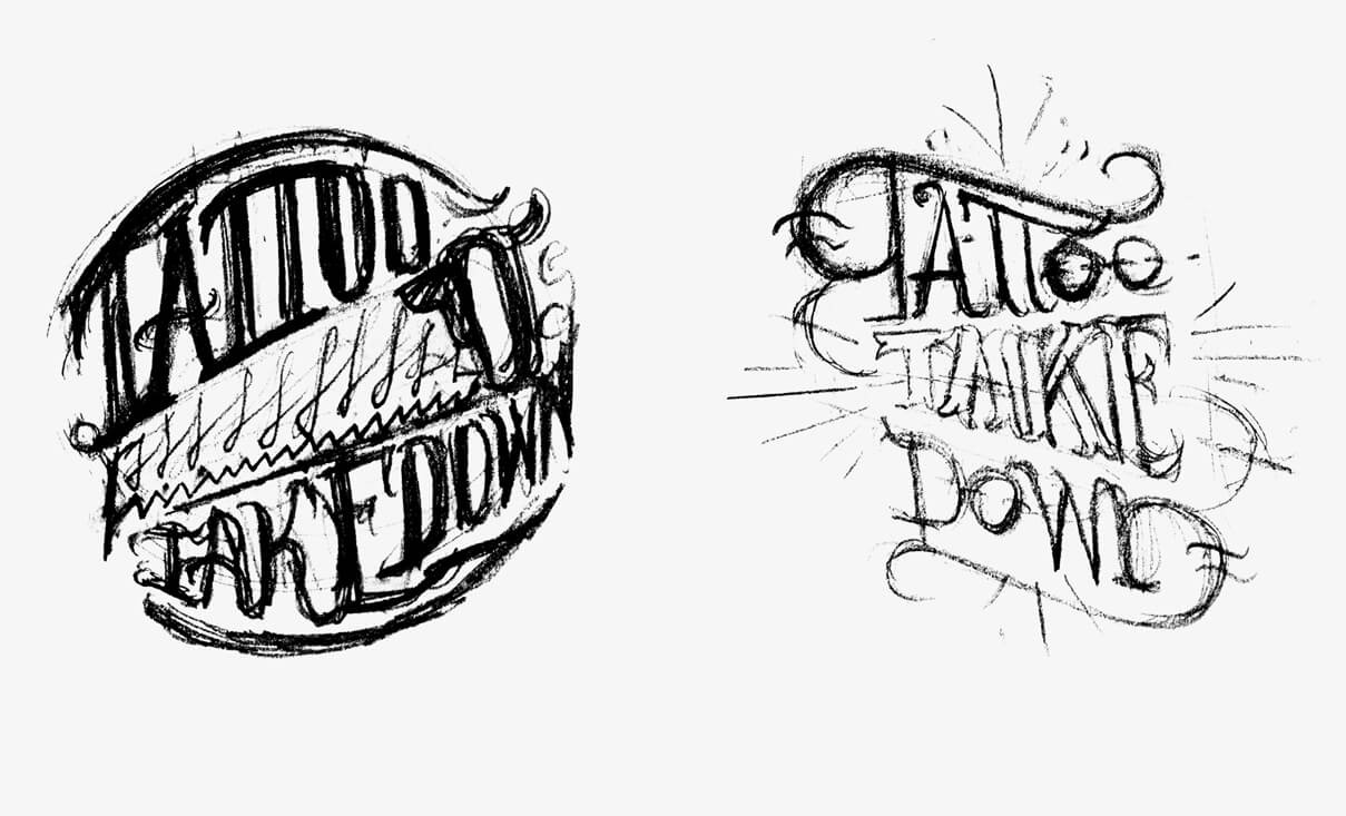 Working logo options 5 and 6 for Tattoo Titans TV program on CMT