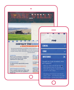 Responsive FAQ website page design for Watershed Festival