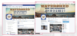 Social media banner design with branding elements in alignment with watershedfest.com for Watershed Festival, George, Washington