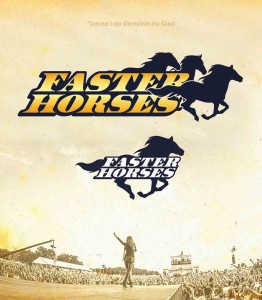 Logo concept design with texture background for Faster Horses Music Festival in Michigan