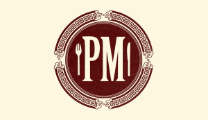 Logo design on cream background for PM restaurant in Nashville, Tennessee