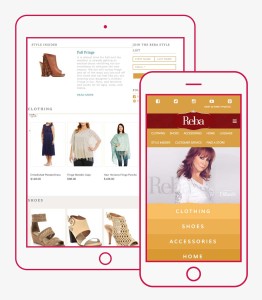 Website design of reba.com pages shown on tablet and mobile devices for Starstruck Management Group in Nashville, Tennessee