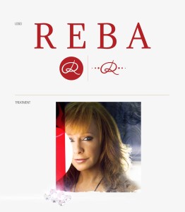 Style tiles for Reba McEntire's logo and image treatment for website and additional web based material