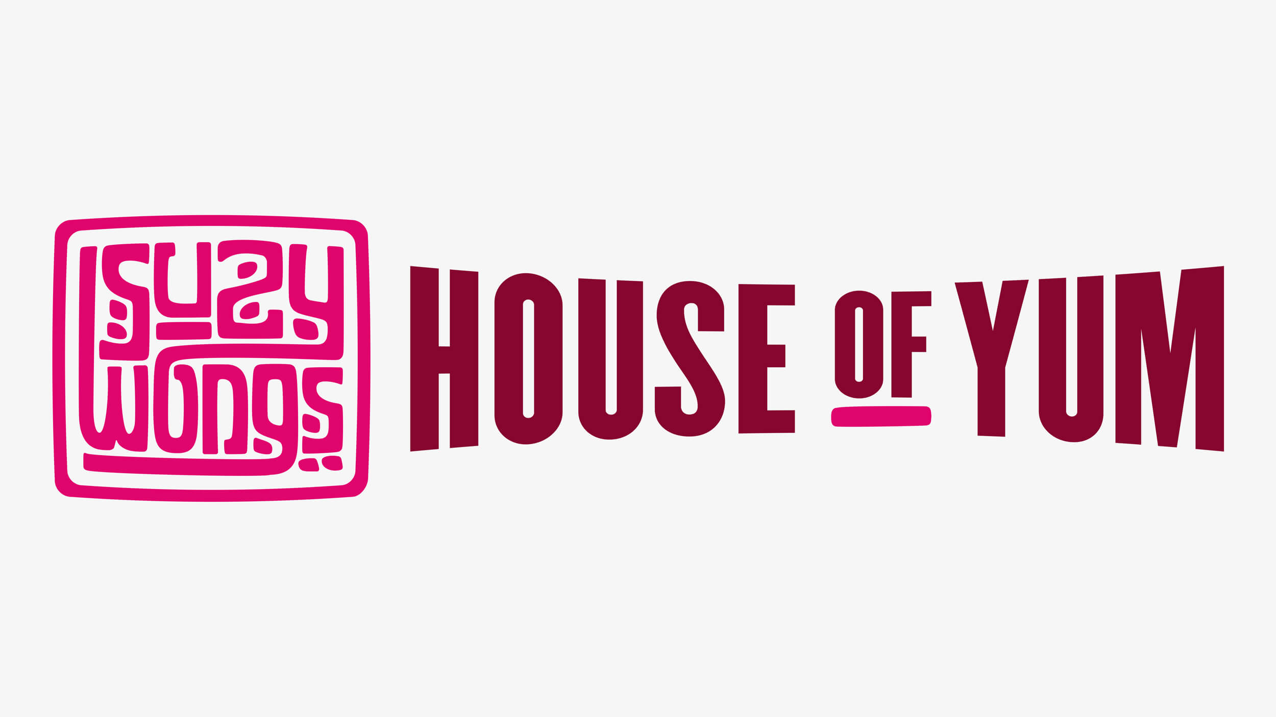 Full horizontal logo design for Suzy Wongs House of Yum restaurant in Nashville, Tennessee