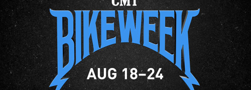 Motion design screen till of title card for CMT Bike Week TV special