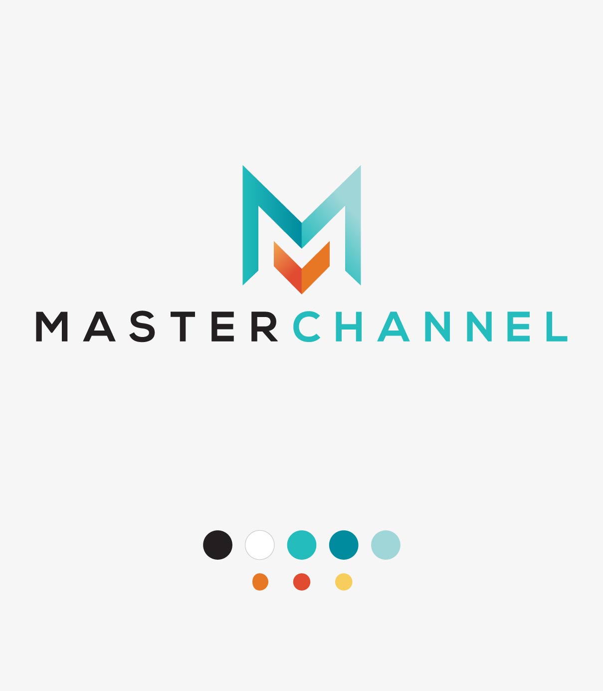 Full color logo with color swatches as part of visual corporate identity for Master Channel in Nashville, Tennessee