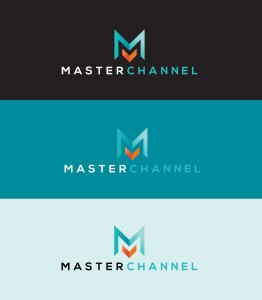 Logo on different color backgrounds as part of visual corporate identity for Master Channel in Nashville, Tennessee