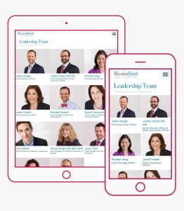 Leadership Team responsive website page design for MissionPoint Health Partners in Nashville, Tennessee