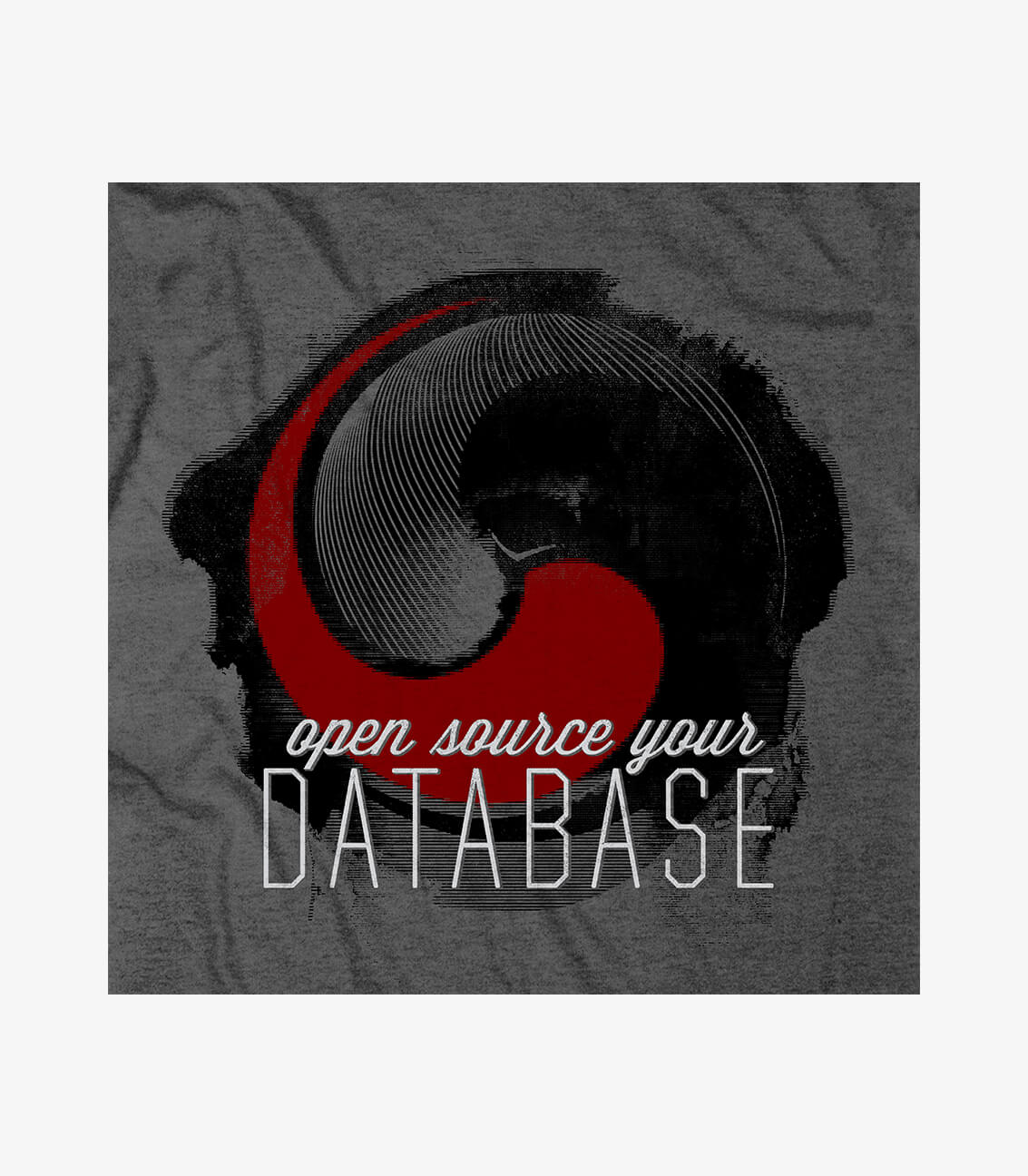Database shirt graphic art design for Salesforce Computing in San Francisco, California