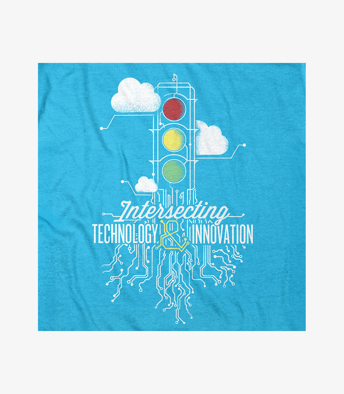 Intersecting lights graphic shirt art design for Salesforce Computing in San Francisco, California