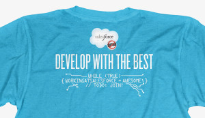Detail image of Develop With the Best t shirt for Salesforce in San Francisco, California