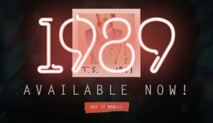 Website banner thumbnail image for taylorswift.com branded for Taylor Swift's 1989 album