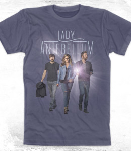 Shirt design of all band members with type design for Lady Antebellum 747 Wheels Up