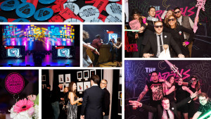 Photos of design and event goers at the Nashville Addy Awards Raddys theme