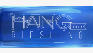 Logo on detail bottle shot for Hang Riesling 2010