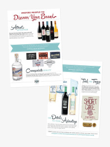 One sheet featuring branding work for wine and spirits by ST8MNT Brand Agency