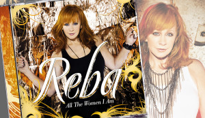 All The Women I Am by Reba deluxe album cover design packaging featuring gold logo treatment and illustration with background album design detail image for Starstruck Management Group in Nashville, Tennessee