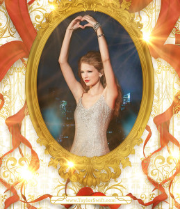 Page design as part of Taylor Swift Speak Now tour book