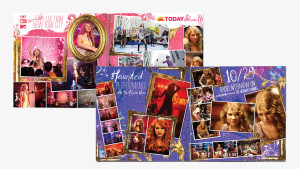 Inside booklet spread design for Taylor Swift Speak now release week book