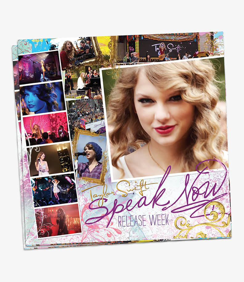 Booklet cover design for Taylor Swift Speak Now album release week