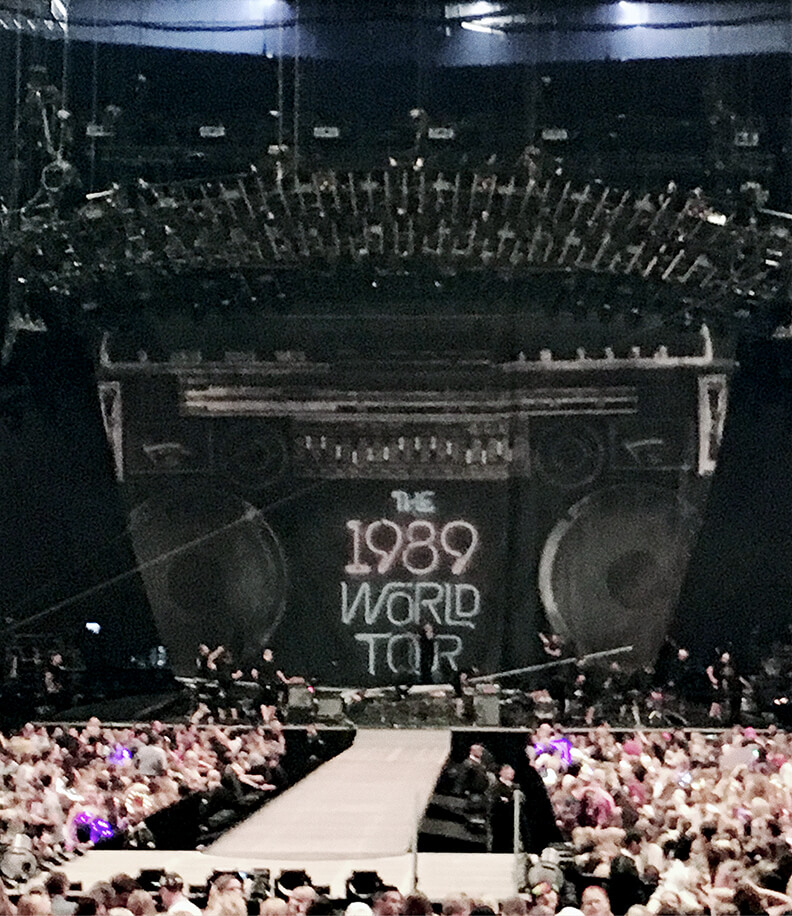Photo of The 1989 World Tour stage and scrims design for Taylor Swift