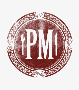 Full color texture logo design for PM Nashville restaurant in Nashville, Tennessee