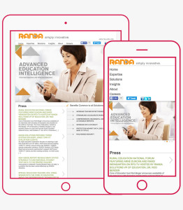Responsive website design featuring navigation menu for Randa Solutions