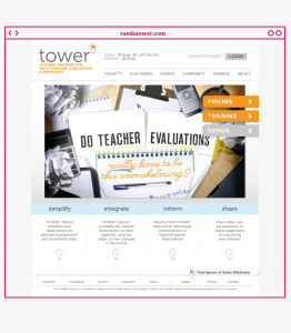 Webpage design for Tower, a teacher virtual observation tool by Randa Solutions