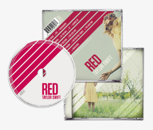 Red album back cover design and cd design for Taylor Swift in Nashville, Tennessee