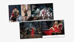 Red world tour book spreads for Taylor Swift featuring tour photos, lyrics, song titles