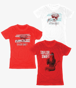 T-shirt designs 3 for the Red tour for Taylor Swift in Nashville, Tennessee